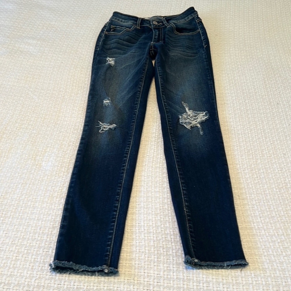 KanCan Skinny Leg Distressed Frayed Hem Stretch Jeans Size 23